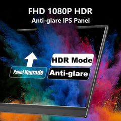 FYHXele 15.6 Inch IPS Portable Monitor 1K Touch Screen LCD Gaming HDMI USB C Display Bracket For PC Laptop Switch XBOX PS4
