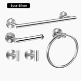 5/7PC Stainless Steel Bathroom Hardware Set Towel Rack Towel Ring Toilet Paper Holder Hook Wall Mount Shower Storage Accessories
