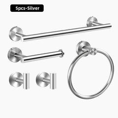 5/7PC Stainless Steel Bathroom Hardware Set Towel Rack Towel Ring Toilet Paper Holder Hook Wall Mount Shower Storage Accessories