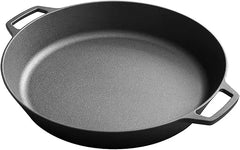 Large 17-Inch Pre-Seasoned Cast Iron Skillet with Dual Handles for Outdoor Camping, Frying, Pizza Cooking, and Use on Grills, St