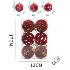 6/12pcs Velvet Christmas Tree Hanging Balls 6cm Flocked Ball Set Break-Resistant Ornaments for Home Holiday Wedding Party Decor