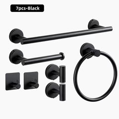 5/7PC Stainless Steel Bathroom Hardware Set Towel Rack Towel Ring Toilet Paper Holder Hook Wall Mount Shower Storage Accessories