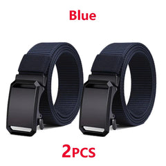 Tactical Waist Belt For Mens Canvas Automatic Buckle Belt Man Durable Casual Outdoor Hunting Adventures Training Pants Belt Golf