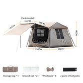 BISINNA One-touch Ridge Type Tent Titanium Glue 3-4 Persons Outdoor Automatic Camping Family Tent