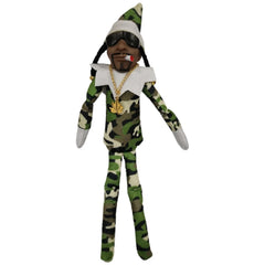 11.81inch Christmas Elf Doll with Snoop on a Stoop Christmas Trees Decoration Ornaments Hip Hop Lovers Christmas Elf Plush Toys