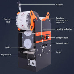 WY802F Manual Cup Sealing Machine Plastic or Paper Bubble Tea Cup Sealer 220V 110V