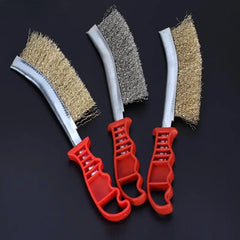 Multi-function Tool Wire Brush Copper Plated (Stainless Steel Brush, 1PCS) Long Handle Kitchen Grill Special Plate Rust Removal