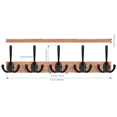 Wooden Coat Rack Wall Mount with 5 Hooks Home Decor Entryway Wall Hooks Coat Hanger for Hanging Towel Clothes Hat Key Holder