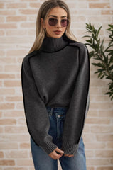 Autumn Winter Women Turtleneck Sweaters 2025 Casual Striped Long Sleeved Knitted Pullovers Regular Jumpers Streetwear Pullovers