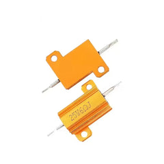 silicoen Adjustable resistor 2PCS/lot 10W 25W 50W 100W Aluminum Power Resistor 0.1~1Kohm Metal Shell Case Wirewound Resistance Load Resistors 4ohm 6ohm 8ohm