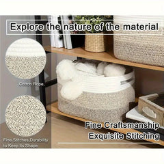 1 Bohemian style cotton rope woven storage basket, large capacity toy, home decoration, Christmas and New Year gift organizer