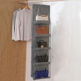 10 Pockets Hanging Purse Handbag Organizer Clear Hanging Shelf Bag Collection Storage Holder Bag Wardrobe Closet Space Saving