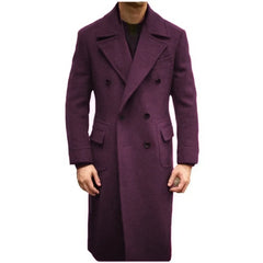 Formal Winter Brown Men Blazer Suits Double Breasted Winter Warm Overcoat Customized Business Winter Wear Warm Jacket