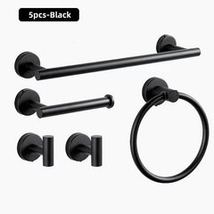 5/7PC Stainless Steel Bathroom Hardware Set Towel Rack Towel Ring Toilet Paper Holder Hook Wall Mount Shower Storage Accessories