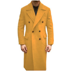 Formal Winter Brown Men Blazer Suits Double Breasted Winter Warm Overcoat Customized Business Winter Wear Warm Jacket