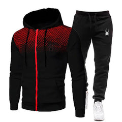 In 2025, new men's clothing sweatshirt sets for autumn and winter, zipper sets, hooded sweaters, trousers, men's sportswear sets