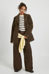 Suede Look Cinched Blazer