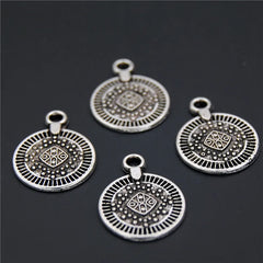 50pcs Handmade Retro  Zinc Alloy Small Round Coin Charms For DIY Accessories A2318