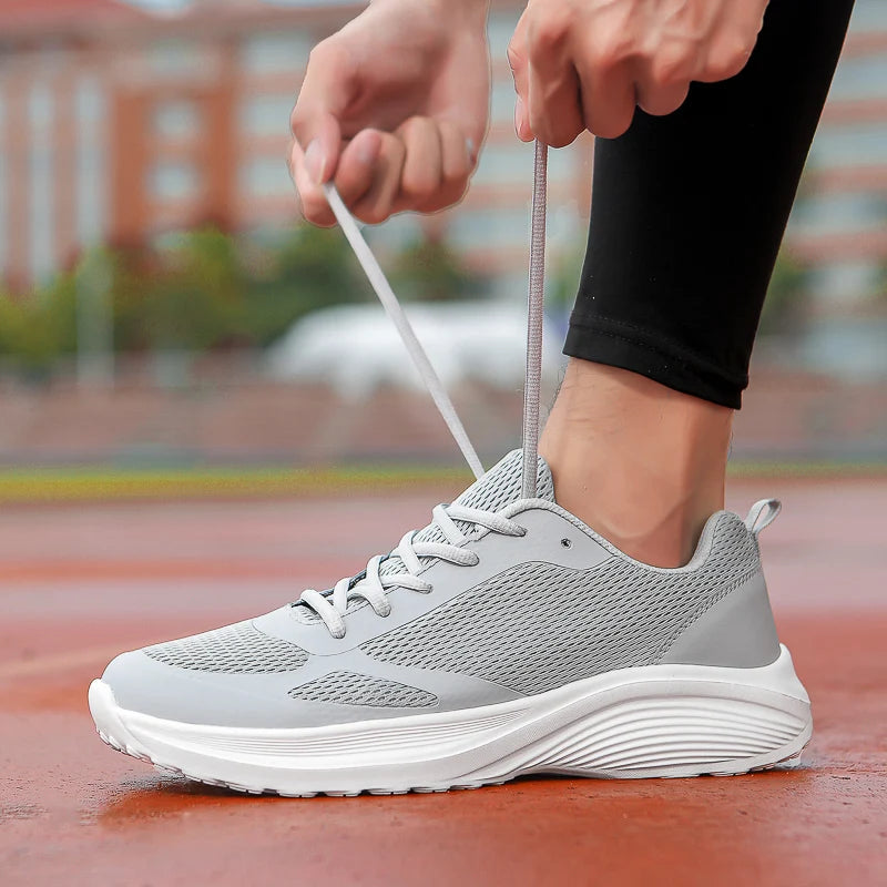Men's Sneakers Breathable Mesh Walking Shoes Lace Up Summer Male Flats Comfortable Man Casual Footwear Lightweight Shoes 39-46