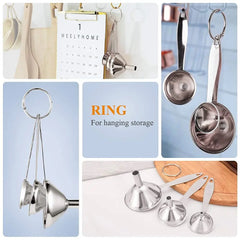 3 in 1 Stainless Steel Funnels, Food Grade Mini Metal Kitchen Funnel for Transferring Essential Oils,Liquid,Fluid