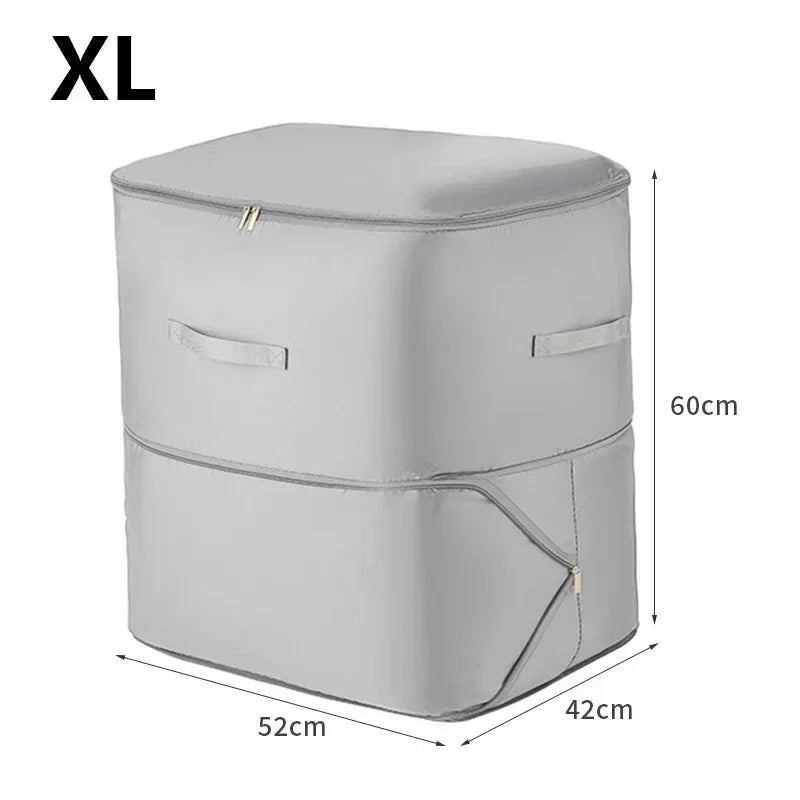 Space Saving Compression Storage Tote Bag Heavy Duty Multipurpose Rectangle Fabric Organizer for Comforters Clothes and Blankets