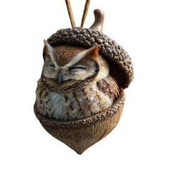 Cute Animal in Acorn Christmas Pendant Ornaments Acrylic Fox, Hedgehog & Bunny Design Festive Hanging Decor for Xmas Tree & Home