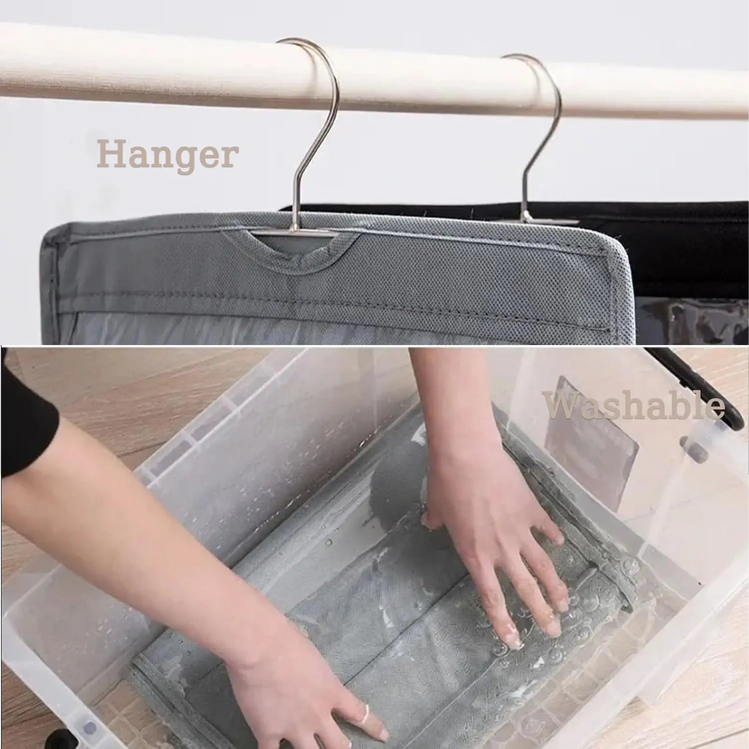 10 Pockets Hanging Purse Handbag Organizer Clear Hanging Shelf Bag Collection Storage Holder Bag Wardrobe Closet Space Saving