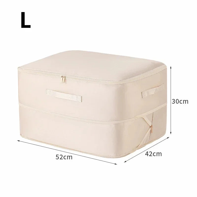 Space Saving Compression Storage Tote Bag Heavy Duty Multipurpose Rectangle Fabric Organizer for Comforters Clothes and Blankets
