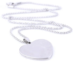 STEEL BASE 5pcs Stainless Steel Pendant Base Setting Fitting 25mm Heart Cabochon Trays Diy Blank 53cm long  chain Necklace Bezels