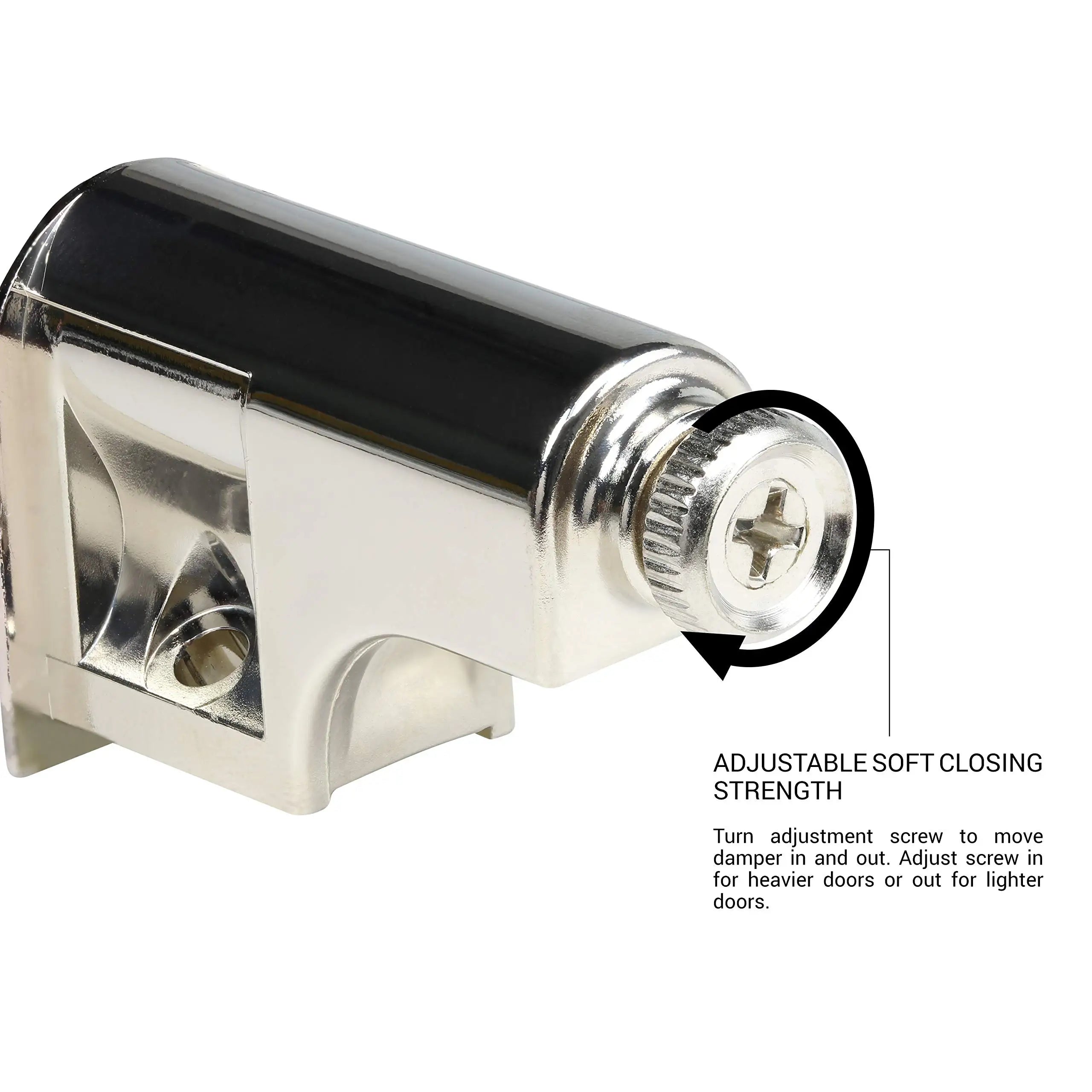 Hardware Soft Close Damper for Cabinet Doors Compact SoftClose Cabinet Adapter Hardware Hinge Polished Nickel SCD103