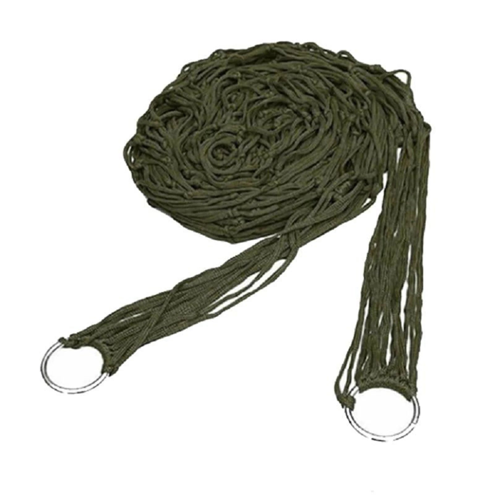 Nylon Rope Meshy Hammock for Outdoor Sleeping Net Bed with Rope Portable Camping Garden Beach Yard Travel Swing Hanging Bed