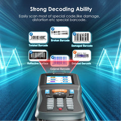 Eyoyo EY-7000 Wireless Barcode Scanner 2D Handheld Data Collector Inventory Counter Scanner LCD Screen Portable Bar Code Scanner