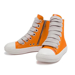 Men's Coarse Shoelaces, High Cut Thick Sole, Comfortable Board Shoes, Versatile, College Style, Casual Sports Shoes