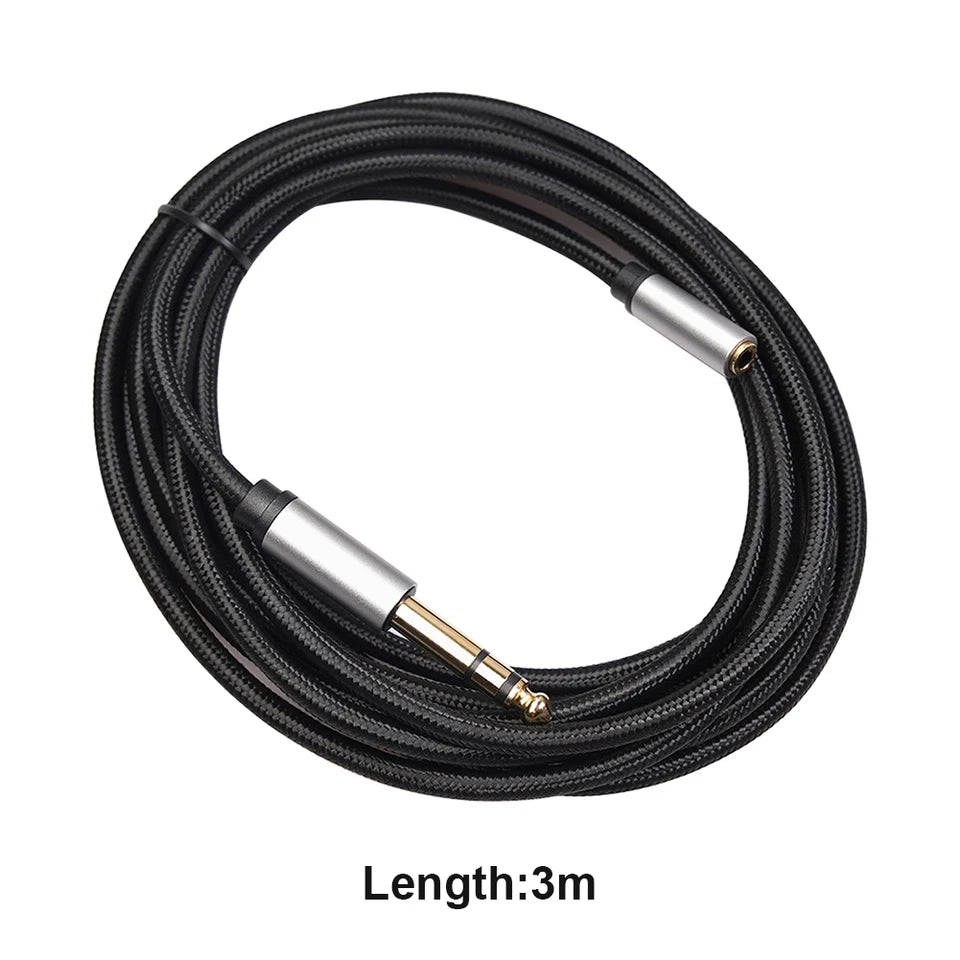 Headphone Player PC Extender Aux Cable 6.35mm Male to 3.5mm Female Audio Cable Lead Audio Video Cable Adapter Cable
