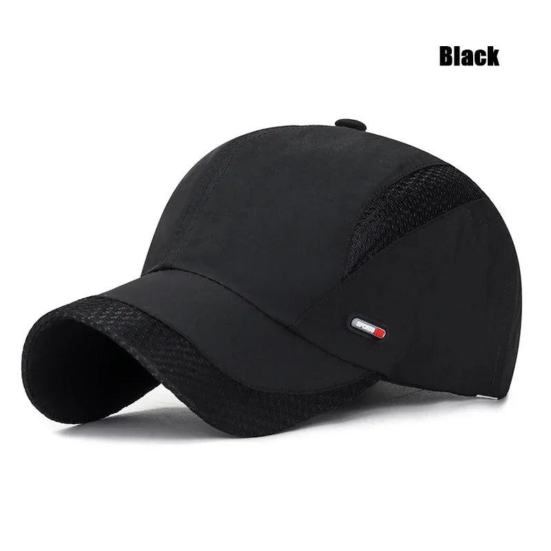 Summer Breathable Mesh Quick-Drying Hat Outdoor Sports Sun Hat Red Leather Label Sun Protection Sun Hat