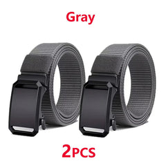 Tactical Waist Belt For Mens Canvas Automatic Buckle Belt Man Durable Casual Outdoor Hunting Adventures Training Pants Belt Golf