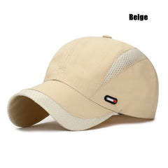 Summer Breathable Mesh Quick-Drying Hat Outdoor Sports Sun Hat Red Leather Label Sun Protection Sun Hat