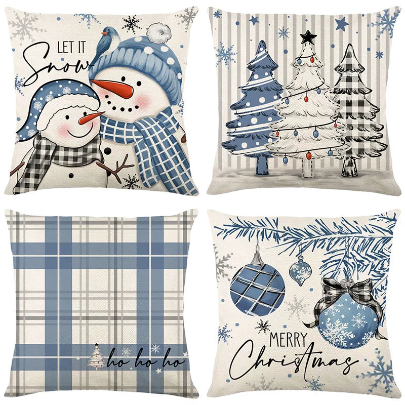 45cm Christmas Decorations Christmas Cushion Cover Pillowcase 2024 for Home Ornament Xmas New Year Christmas Decor 2025 home