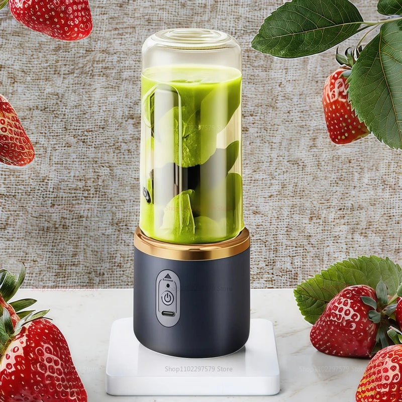 Portable Electric Mixer Machine 6 Blades Wireless Portable Juice Squeeze Double Cup Multifunction Juice Extractor Kitchen Tools