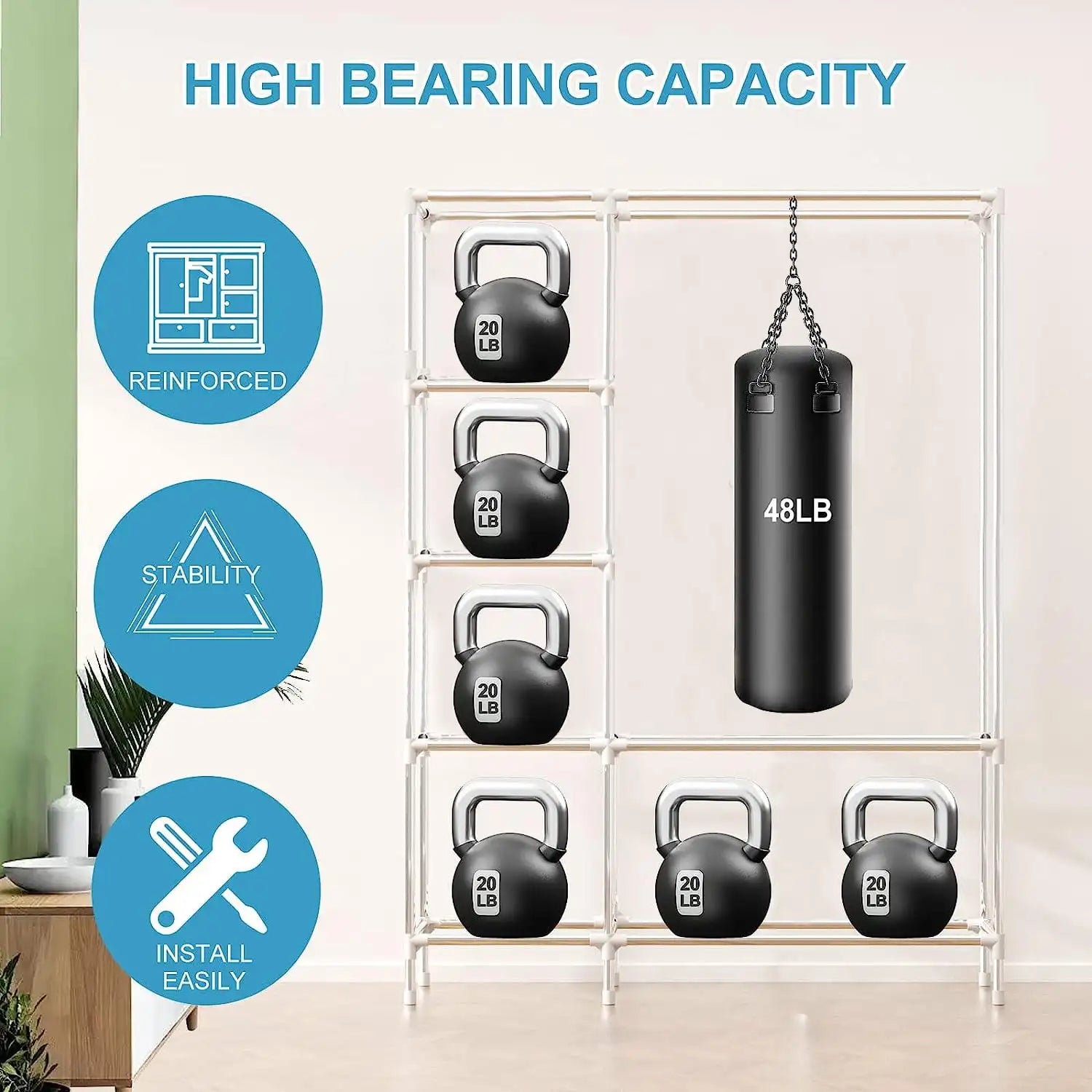 New Upgrade Portable Wardrobe Clothes Organizer for Home Bedroom Clothes Closet with 3 Drawers and 4 Shelves Clothes Storage