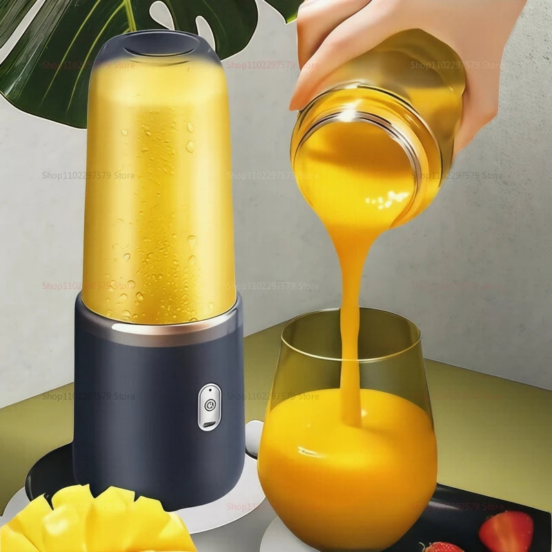 Portable Electric Mixer Machine 6 Blades Wireless Portable Juice Squeeze Double Cup Multifunction Juice Extractor Kitchen Tools