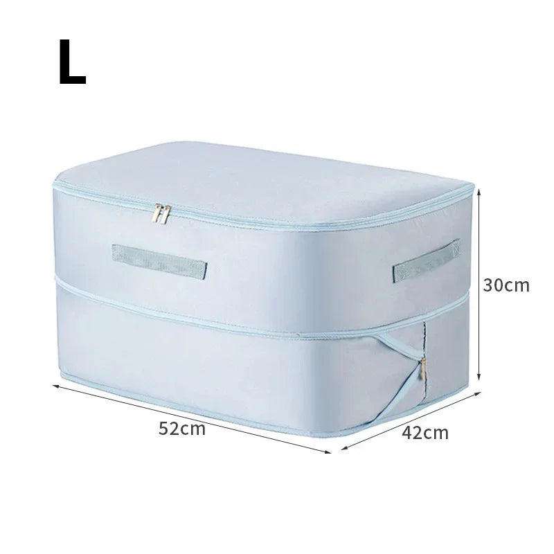 Space Saving Compression Storage Tote Bag Heavy Duty Multipurpose Rectangle Fabric Organizer for Comforters Clothes and Blankets