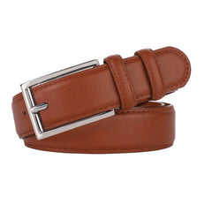 Luxury Genuine Leather Wide Belt Ladies Fashion Simple Matching Jeans Gold Buckle Belt Women 2.8cm Wide Cowhide Brown Belt