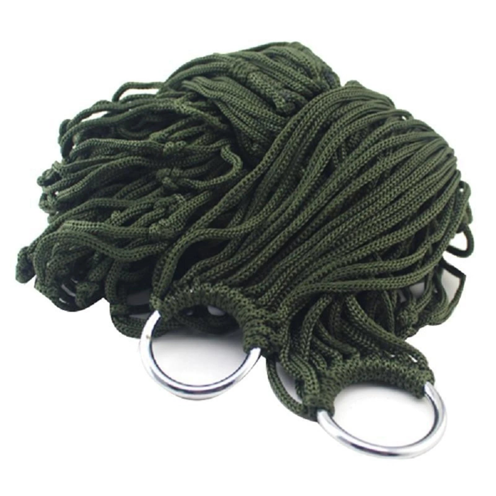 Nylon Rope Meshy Hammock for Outdoor Sleeping Net Bed with Rope Portable Camping Garden Beach Yard Travel Swing Hanging Bed