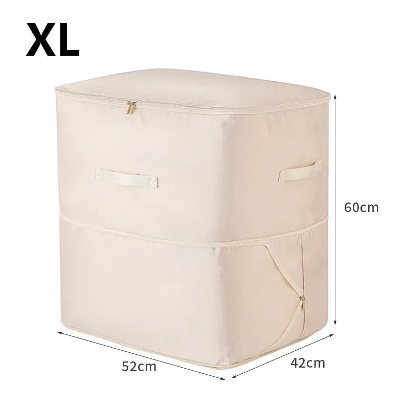 Space Saving Compression Storage Tote Bag Heavy Duty Multipurpose Rectangle Fabric Organizer for Comforters Clothes and Blankets