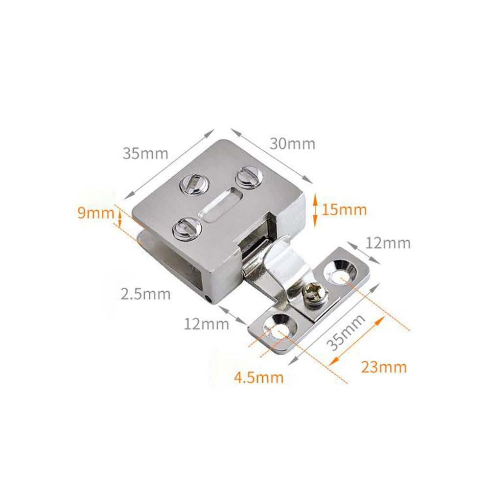 Glass Door Hinge Cupboard Display Cabinet Gate Clamp Punch-free Wine Cabinet Glass Hinge Furniture Hardware Accessories