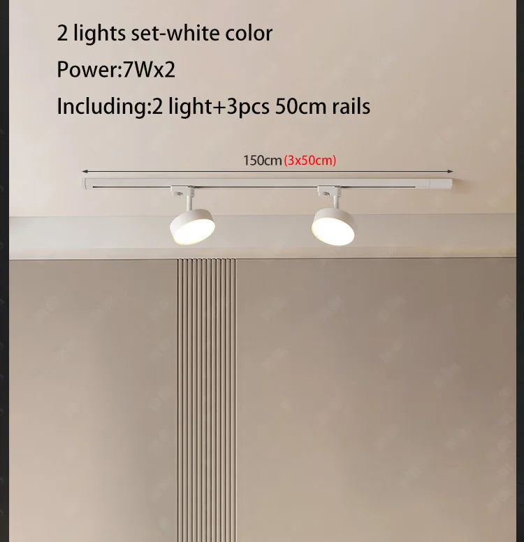 LED TRACK LIGHT Dimmable Led Track Light Whole Full Set Downlight Live Broadcast Room Fill Light Clothing Store Rail Lighting Fixture 7W 12W